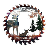 Maxbell Iron Wall Hanging Ornament Indoor Living Room Gift Collectible Elk Sculpture Style B
