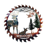 Maxbell Iron Wall Hanging Ornament Indoor Living Room Gift Collectible Elk Sculpture Style B