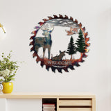 Maxbell Iron Wall Hanging Ornament Indoor Living Room Gift Collectible Elk Sculpture Style B