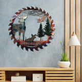 Maxbell Iron Wall Hanging Ornament Indoor Living Room Gift Collectible Elk Sculpture Style B