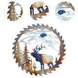 Maxbell Iron Wall Hanging Ornament Indoor Living Room Gift Collectible Elk Sculpture Style C