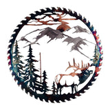 Maxbell Iron Wall Hanging Ornament Indoor Living Room Gift Collectible Elk Sculpture Style D