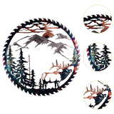 Maxbell Iron Wall Hanging Ornament Indoor Living Room Gift Collectible Elk Sculpture Style D