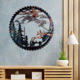 Maxbell Iron Wall Hanging Ornament Indoor Living Room Gift Collectible Elk Sculpture Style D