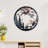 Maxbell Iron Wall Hanging Ornament Indoor Living Room Gift Collectible Elk Sculpture Style D