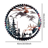Maxbell Iron Wall Hanging Ornament Indoor Living Room Gift Collectible Elk Sculpture Style D