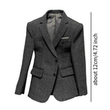 Maxbell 1/6 Scale Figure Clothes Suit Coat Mini Fashion for 12inch Male Dolls Figure Gray