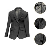 Maxbell 1/6 Scale Figure Clothes Suit Coat Mini Fashion for 12inch Male Dolls Figure Gray