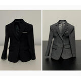 Maxbell 1/6 Scale Figure Clothes Suit Coat Mini Fashion for 12inch Male Dolls Figure Gray