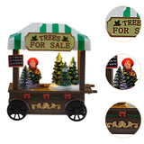 Maxbell Christmas Scene Snow House Scene Decoration Glowing Miniature Resin Ornament Xmas Tree
