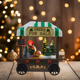 Maxbell Christmas Scene Snow House Scene Decoration Glowing Miniature Resin Ornament Xmas Tree