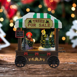 Maxbell Christmas Scene Snow House Scene Decoration Glowing Miniature Resin Ornament Xmas Tree