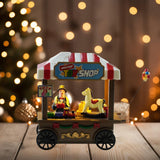 Maxbell Christmas Scene Snow House Scene Decoration Glowing Miniature Resin Ornament Toy Shop