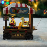 Maxbell Christmas Scene Snow House Scene Decoration Glowing Miniature Resin Ornament Toy Shop