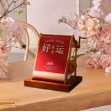 Maxbell 2025 Desk Calendar Hand Cranked Mechanical Calendar for Office New Year Home red