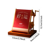 Maxbell 2025 Desk Calendar Hand Cranked Mechanical Calendar for Office New Year Home red