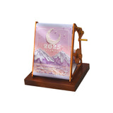 Maxbell 2025 Desk Calendar Hand Cranked Mechanical Calendar for Office New Year Home violet