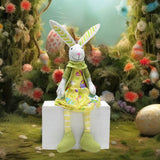 Maxbell Bunny Figurine Ornament Cute Stuffed Animal Toy for Easter Holiday Bookshelf girls