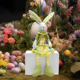 Maxbell Bunny Figurine Ornament Cute Stuffed Animal Toy for Easter Holiday Bookshelf girls