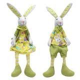 Maxbell Bunny Figurine Ornament Cute Stuffed Animal Toy for Easter Holiday Bookshelf girls