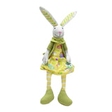 Maxbell Bunny Figurine Ornament Cute Stuffed Animal Toy for Easter Holiday Bookshelf girls