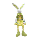 Maxbell Bunny Figurine Ornament Cute Stuffed Animal Toy for Easter Holiday Bookshelf girls