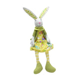 Maxbell Bunny Figurine Ornament Cute Stuffed Animal Toy for Easter Holiday Bookshelf girls