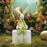 Maxbell Bunny Figurine Ornament Cute Stuffed Animal Toy for Easter Holiday Bookshelf boys