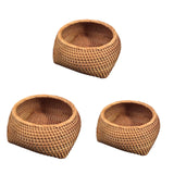Maxbell Round Rattan Fruits Bread Baskets Wicker Basket Tray for Dining Room Kitchen M