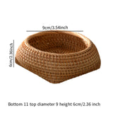 Maxbell Round Rattan Fruits Bread Baskets Wicker Basket Tray for Dining Room Kitchen M