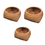 Maxbell Round Rattan Fruits Bread Baskets Wicker Basket Tray for Dining Room Kitchen M