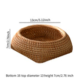 Maxbell Round Rattan Fruits Bread Baskets Wicker Basket Tray for Dining Room Kitchen L