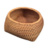 Maxbell Round Rattan Fruits Bread Baskets Wicker Basket Tray for Dining Room Kitchen L