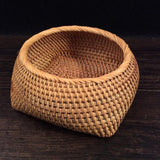 Maxbell Round Rattan Fruits Bread Baskets Wicker Basket Tray for Dining Room Kitchen L