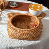 Maxbell Round Rattan Fruits Bread Baskets Wicker Basket Tray for Dining Room Kitchen S