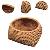 Maxbell Round Rattan Fruits Bread Baskets Wicker Basket Tray for Dining Room Kitchen S
