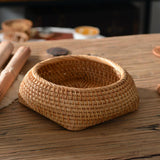 Maxbell Round Rattan Fruits Bread Baskets Wicker Basket Tray for Dining Room Kitchen S