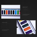 Maxbell Watercolor Paint Shading Washable Watercolor for Countryside Travel Garden 12 color