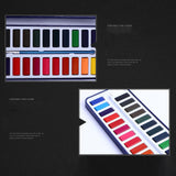 Maxbell Watercolor Paint Shading Washable Watercolor for Countryside Travel Garden 24 color