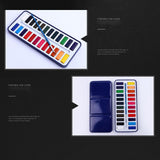 Maxbell Watercolor Paint Shading Washable Watercolor for Countryside Travel Garden 24 color
