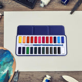 Maxbell Watercolor Paint Shading Washable Watercolor for Countryside Travel Garden 24 color