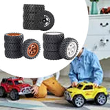 Maxbell 4Pcs RC Car Rubber Tires Good Grip 69mm Diameter Upgrade for 1:18 Car Trucks Black