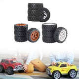Maxbell 4Pcs RC Car Rubber Tires Good Grip 69mm Diameter Upgrade for 1:18 Car Trucks Black