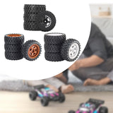 Maxbell 4Pcs RC Car Rubber Tires Good Grip 69mm Diameter Upgrade for 1:18 Car Trucks Black