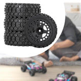 Maxbell 4Pcs RC Car Rubber Tires Good Grip 69mm Diameter Upgrade for 1:18 Car Trucks Black