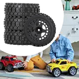 Maxbell 4Pcs RC Car Rubber Tires Good Grip 69mm Diameter Upgrade for 1:18 Car Trucks Black