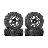 Maxbell 4Pcs RC Car Rubber Tires Good Grip 69mm Diameter Upgrade for 1:18 Car Trucks Black