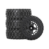 Maxbell 4Pcs RC Car Rubber Tires Good Grip 69mm Diameter Upgrade for 1:18 Car Trucks Black