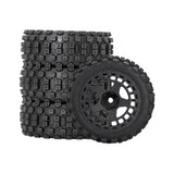 Maxbell 4Pcs RC Car Rubber Tires Good Grip 69mm Diameter Upgrade for 1:18 Car Trucks Black