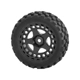Maxbell 4Pcs RC Car Rubber Tires Good Grip 69mm Diameter Upgrade for 1:18 Car Trucks Black